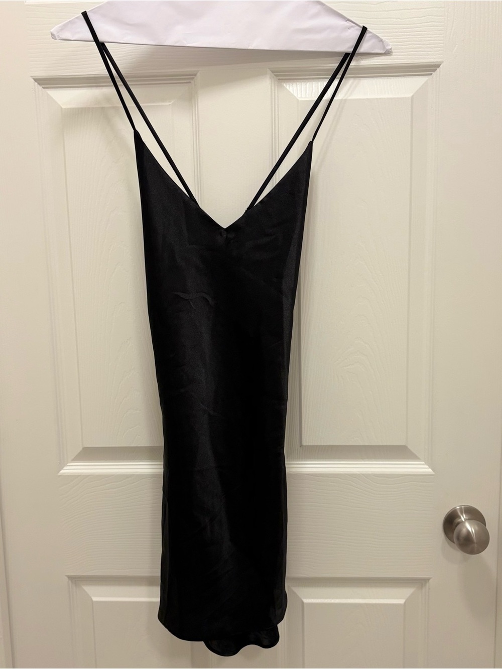 Victoria’s Secret Black Satin Cutout Backless Slip Dress Small